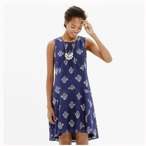 Madewell Silk Blend Sleeveless Floral Dress